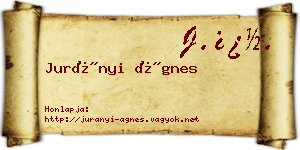 Jurányi Ágnes névjegykártya
