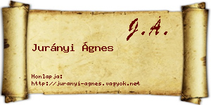 Jurányi Ágnes névjegykártya